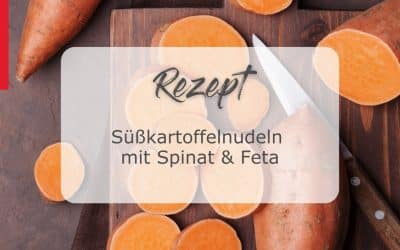 Süßkartoffelnudeln mit Spinat & Feta